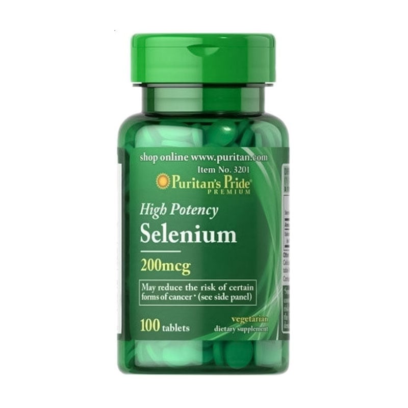 Селен Puritan's Pride Selenium 200 мкг, 100 таблеток