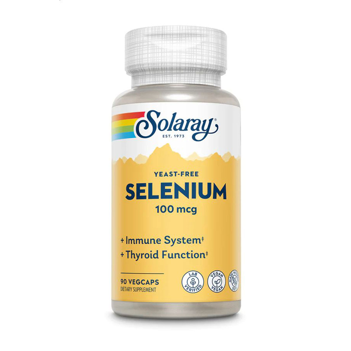 Селен Solaray Selenium Yeast Free 100 мкг, 90 вегетаріанських капсул